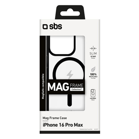 SBS - Tok Mag Frame - MagSafe - iPhone 16 Pro Max, fekete