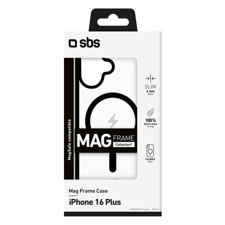SBS - Tok Mag Frame - MagSafe - iPhone 16 Plus, fekete