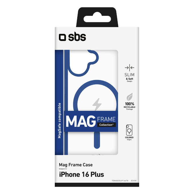 SBS - Tok Mag Frame - MagSafe - iPhone 16 Plus, kék