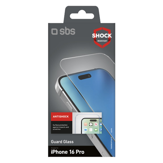 SBS - Edzett Üveg Guard Glass - iPhone 16 Pro, tiszta