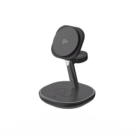 FixPremium - MagSafe Töltőállvány Qi2-vel, fekete
