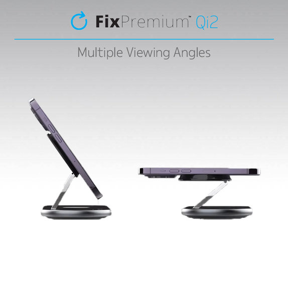 FixPremium - Töltőállvány Qi2-vel - iPhone, Apple Watch és AirPods, fekete