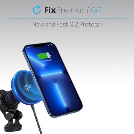 FixPremium - MagSafe Autós töltő Qi2-vel, fekete