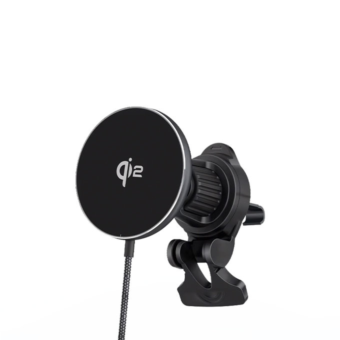 FixPremium - MagSafe Autós töltő Qi2-vel, fekete