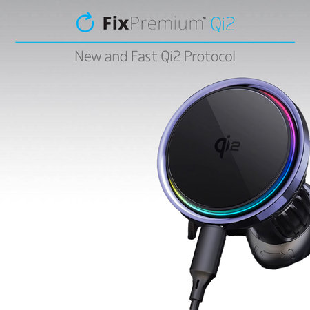 FixPremium - MagSafe Autós töltő Mini Qi2-vel, fekete
