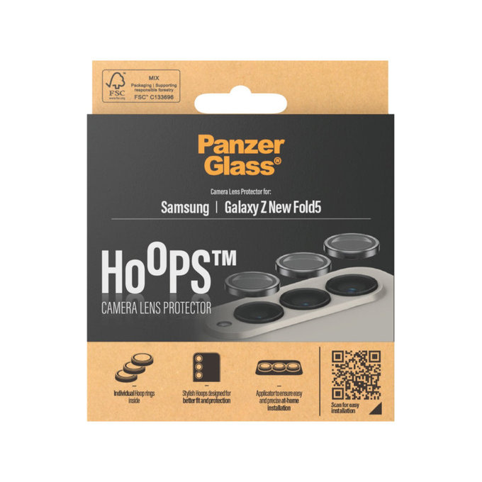 Hoops Kameralencse-védő Samsung Z Fold6 készülékhez, Fekete, PanzerGlass