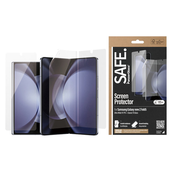 Védőfólia UWF és edzett üveg Samsung Galaxy Z Fold6 készülékhez, Átlátszó, SAFE by PanzerGlass