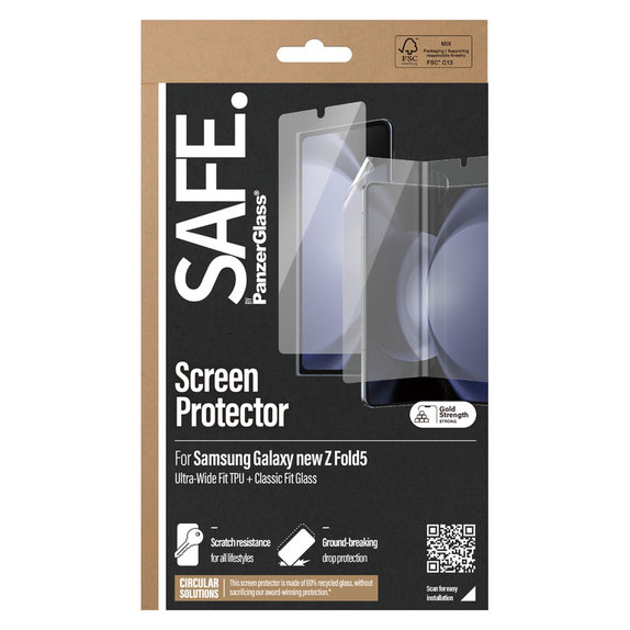 Védőfólia UWF és edzett üveg Samsung Galaxy Z Fold6 készülékhez, Átlátszó, SAFE by PanzerGlass