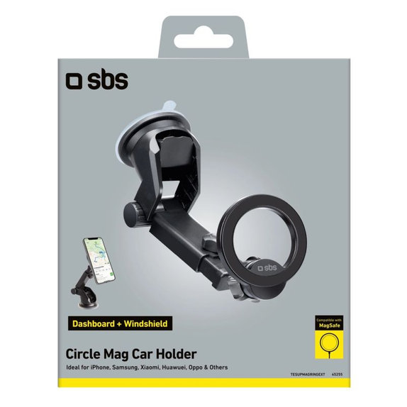 SBS - Autós tartó Circle Mag teleszkópos karral, MagSafe, fekete