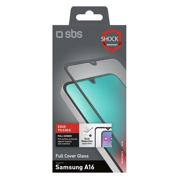 SBS - Edzett üveg Full Cover - Samsung Galaxy A17, A16 és A26, fekete
