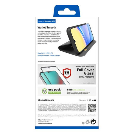 SBS - Tok Book Wallet Smooth - Samsung Galaxy A16, fekete