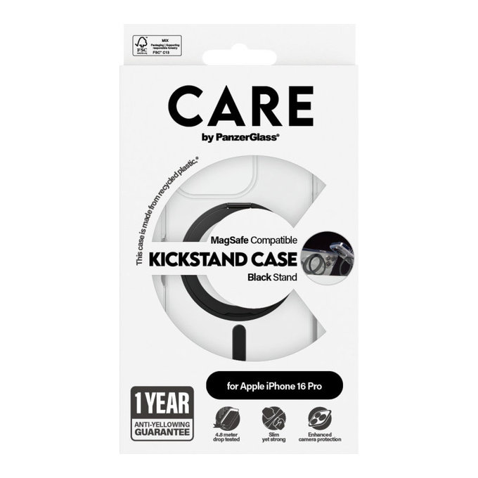 Kickstand tok MagSafe támogatással iPhone 16 Pro készülékhez, Fekete, CARE