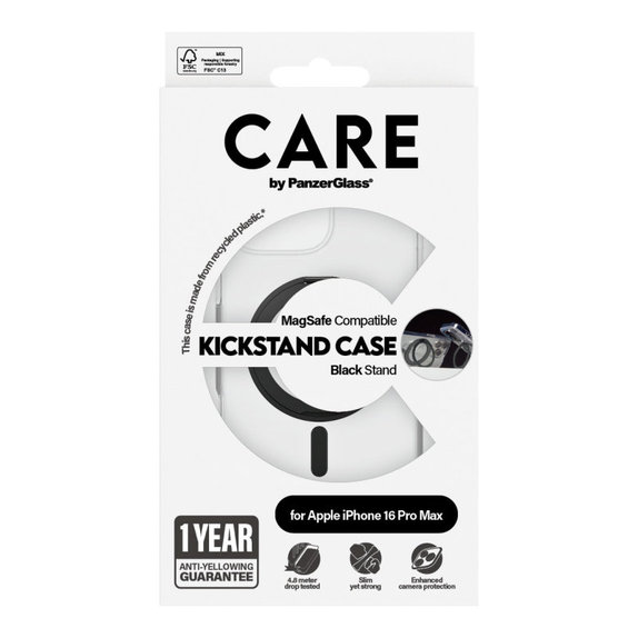 Kickstand tok MagSafe támogatással iPhone 16 Pro Max készülékhez, Fekete, CARE