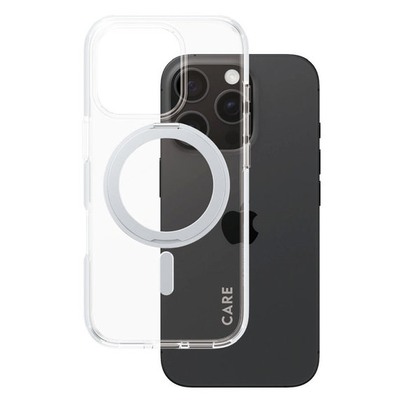 Kickstand tok MagSafe támogatással iPhone 16 Pro készülékhez, Ezüst, CARE