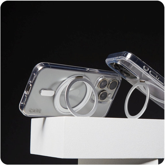 Kickstand tok MagSafe támogatással iPhone 16 Pro készülékhez, Ezüst, CARE