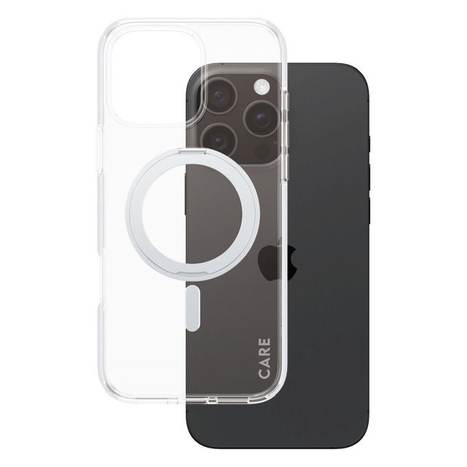 Kickstand tok MagSafe támogatással iPhone 16 Pro Max készülékhez, Ezüst, CARE
