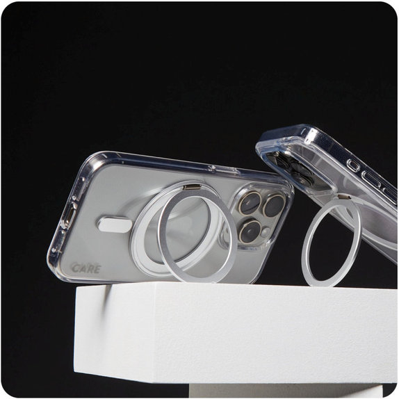 Kickstand tok MagSafe támogatással iPhone 16 Pro Max készülékhez, Ezüst, CARE