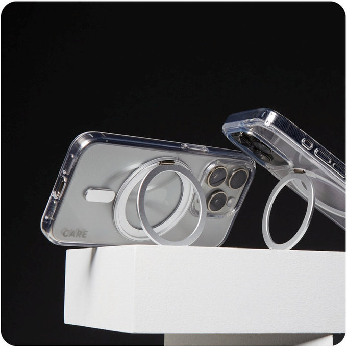 Kickstand tok MagSafe támogatással iPhone 16 Pro Max készülékhez, Ezüst, CARE
