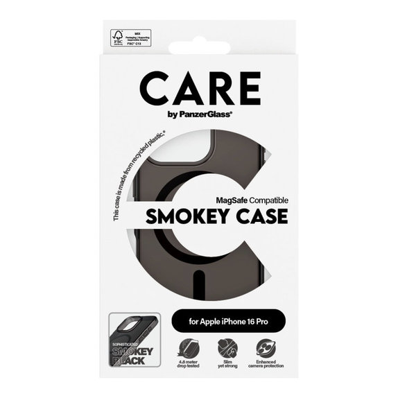 Smokey tok MagSafe támogatással iPhone 16 Pro készülékhez, Fekete, CARE
