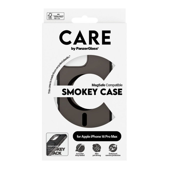Smokey tok MagSafe támogatással iPhone 16 Pro Max készülékhez, Fekete, CARE