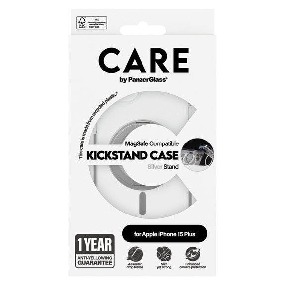 Tok Kickstand MagSAFE by PanzerGlass-fel iPhone 15 Pro Max készülékhez, Ezüst, PanzerGlass