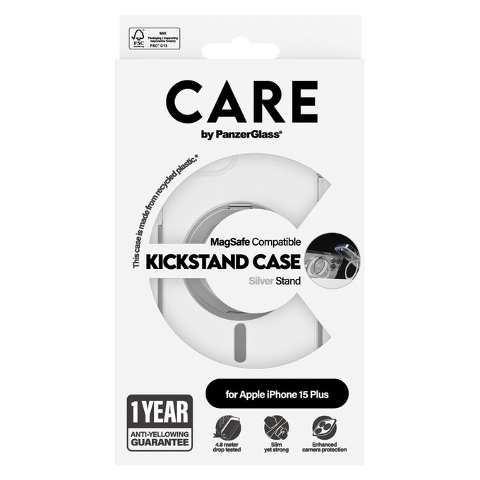 Tok Kickstand MagSAFE by PanzerGlass-fel iPhone 15 Pro Max készülékhez, Ezüst, PanzerGlass