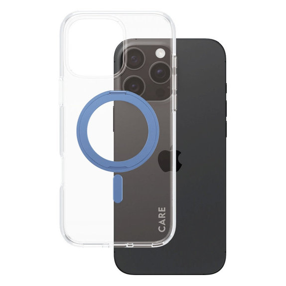 Kickstand tok MagSafe támogatással iPhone 16 Pro Max készülékhez, Kék, CARE