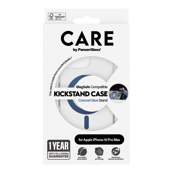 Kickstand tok MagSafe támogatással iPhone 16 Pro Max készülékhez, Kék, CARE