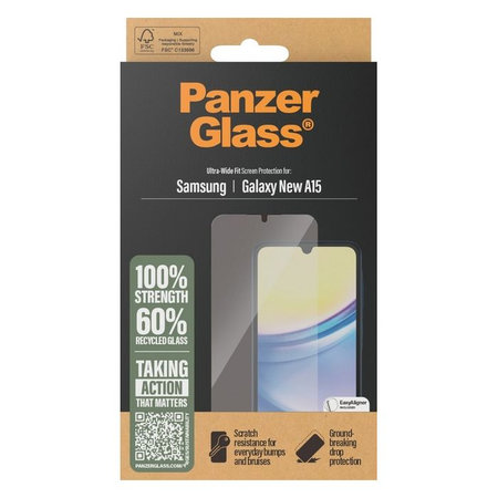PanzerGlass - Edzett üveg UWF az applikátorral - Samsung Galaxy A16 és A16 5G, átlátszó