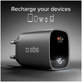 Utazási adapter LCD USB-C, GaN, 45 W PD, fekete, SBS