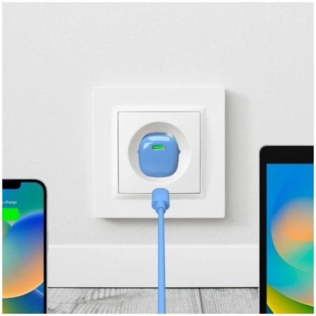 PURO - Töltőadapter MiniPro USB-C, GaN, 20W, blue lagon