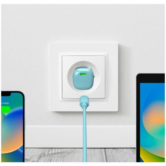 PURO - Töltőadapter MiniPro USB-C, GaN, 20W, island mist