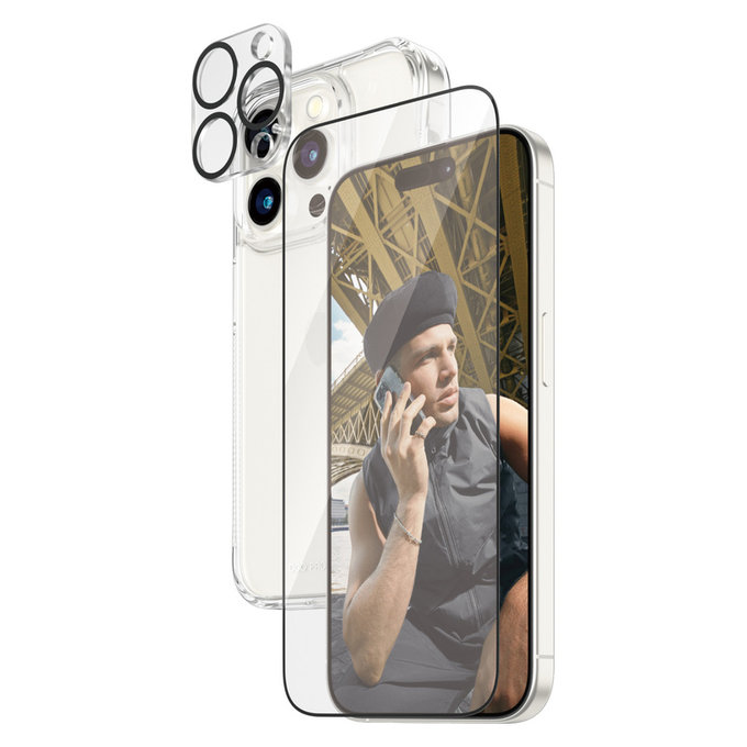 Bundle PicturePerfect + Edzett üveg UWF + Hard Case D3O iPhone 15 Pro készülékhez, PanzerGlass