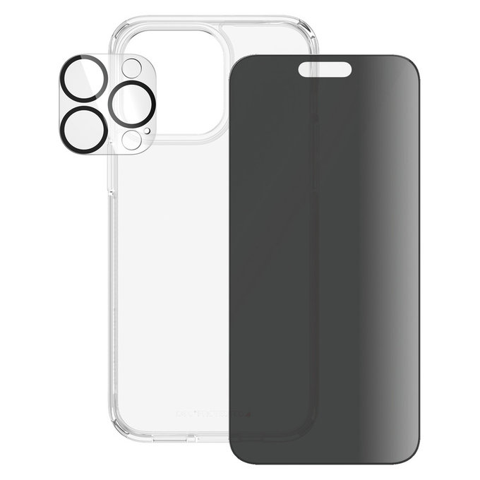 Bundle PicturePerfect + Edzett üveg UWF Privacy + Hard Case D3O iPhone 15 Pro Max készülékhez, PanzerGlass