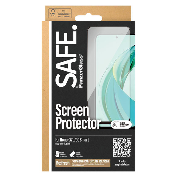 Edzett üveg UWF Honor 90 Smart készülékhez, Čierne, SAFE by PanzerGlass
