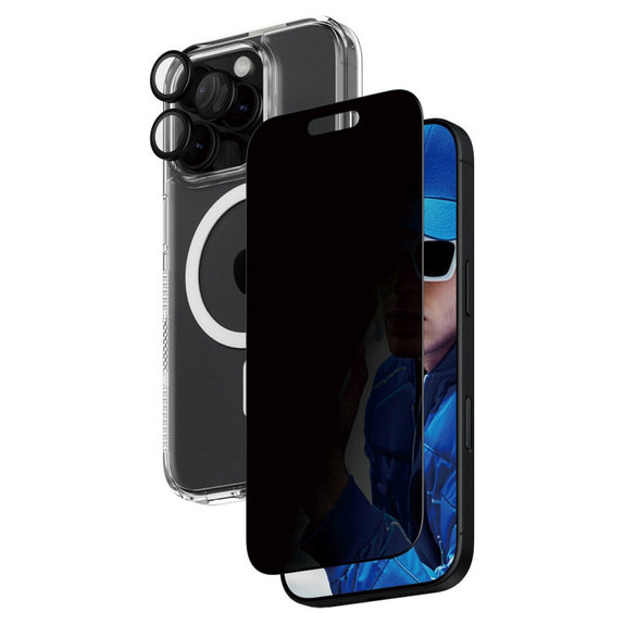 Bundle Hoops + UWF edzett üveg + Hard Case iPhone 16 Pro készülékhez, PanzerGlass