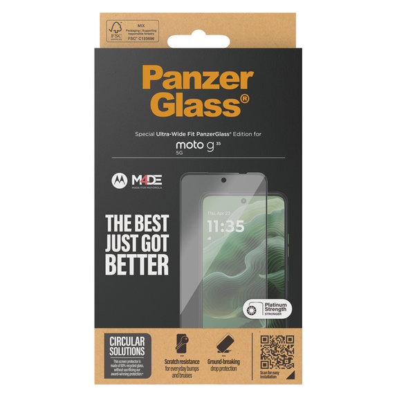 Edzett üveg UWF Motorola Moto G35 5Gkészülékhez, Fekete, PanzerGlass