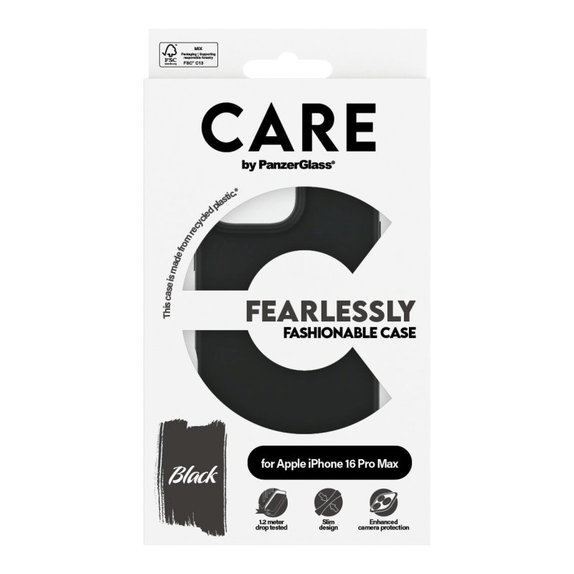 Fearlessly tok iPhone 16 Pro Max készülékhez, Fekete, CARE