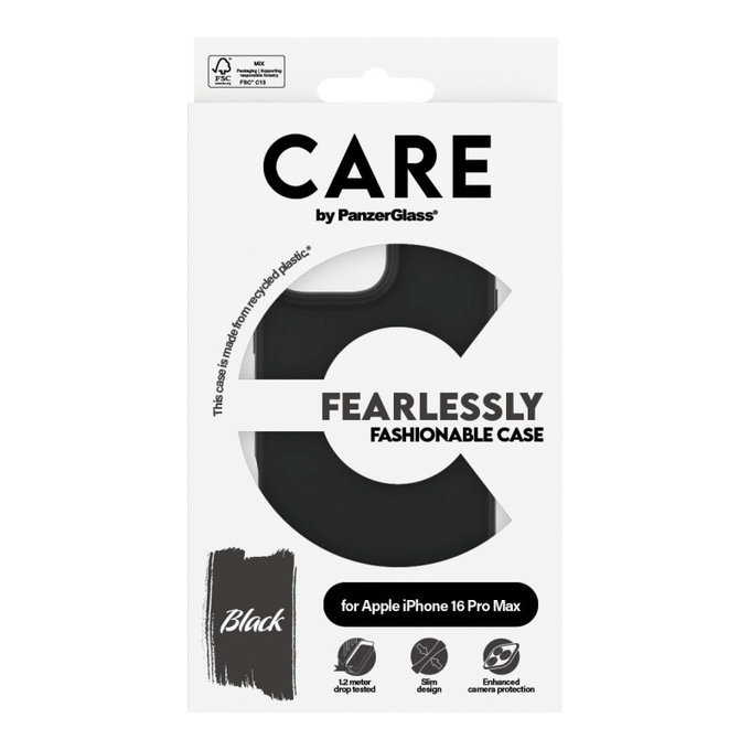 Fearlessly tok iPhone 16 Pro Max készülékhez, Fekete, CARE