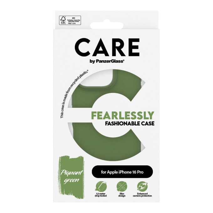 Fearlessly tok iPhone 16 Pro készülékhez, Zöld, CARE