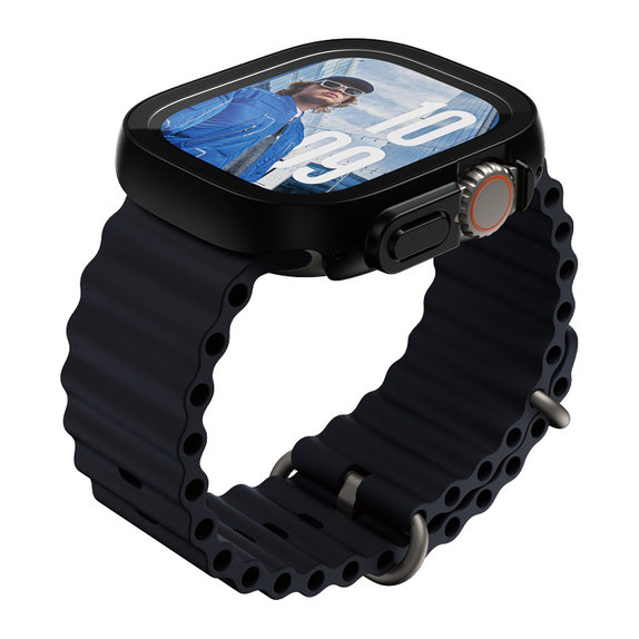 Edzett üveg Full Body Slim Apple Watch Ultra 2024/Ultra 2/Ultra készülékhez, Fekete, PanzerGlass