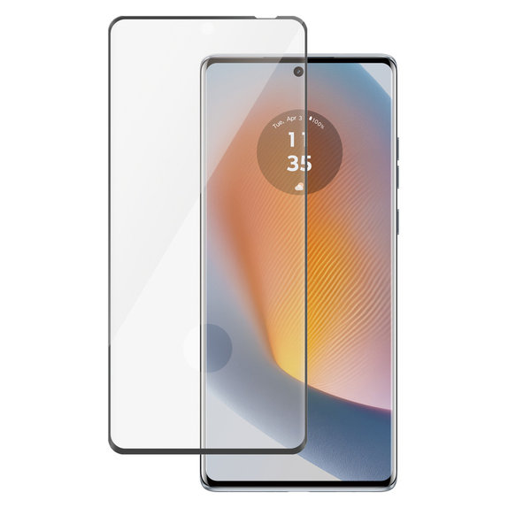 Edzett üveg UWF Motorola Moto G85 5G/Edge 50 Fusion készülékhez, Fekete, PanzerGlass