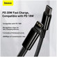 Baseus - Kábel Lightning/USB-C, 1.5m, fekete