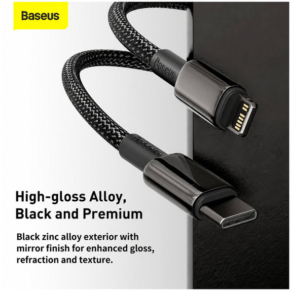 Baseus - Kábel Lightning/USB-C, 1.5m, fekete