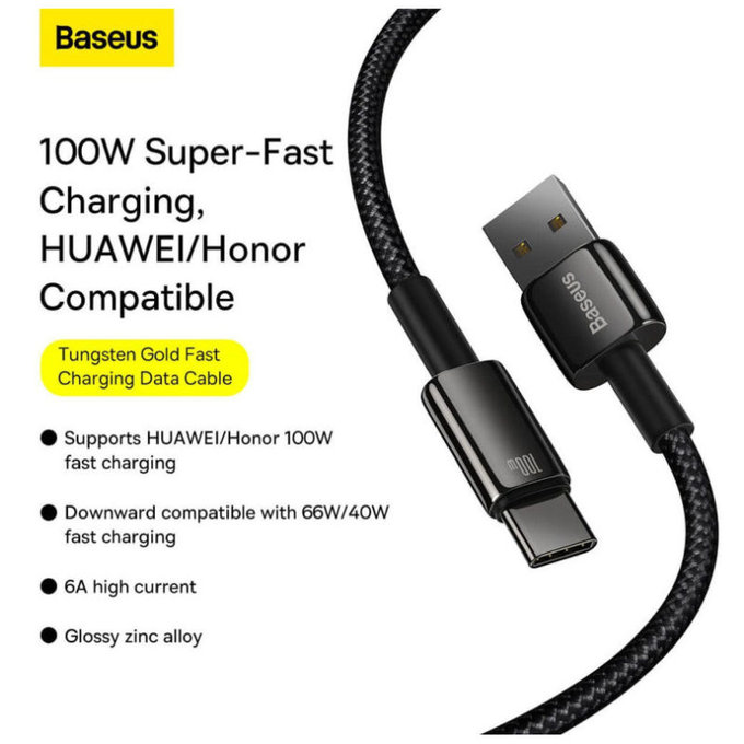 Baseus - Kábel USB-C/USB, 1.5m, fekete