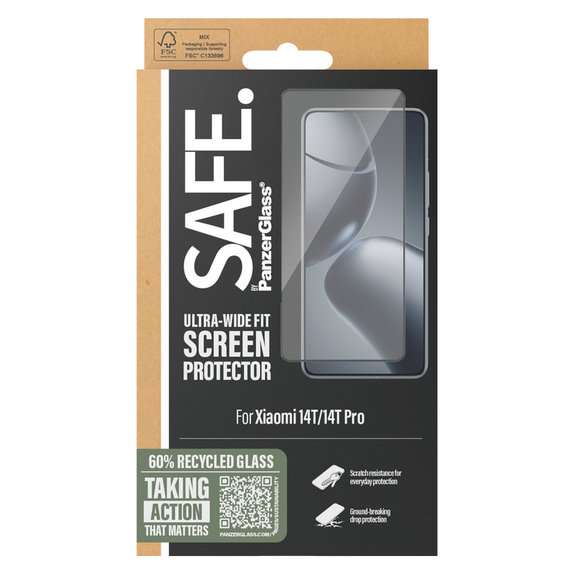 Edzett üveg UWF Xiaomi 14T/14T Pro készülékhez, Fekete, SAFE by PanzerGlass