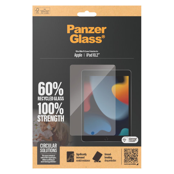 Edzett üveg UWF iPad 10,2'' (2019-2021), készülékhez, Átlátszó, PanzerGlass