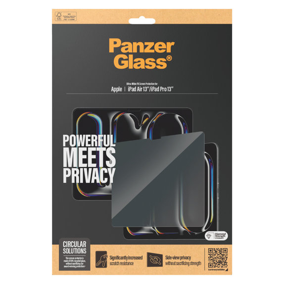 Edzett üveg UWF Privacy iPad Pro 13"/Air 13'' készülékhez, Átlátszó, PanzerGlass