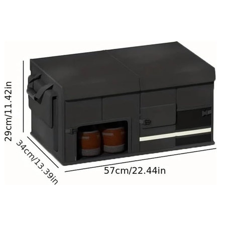 Nagy kapacitású, összecsukható bőrből készült csomagtartó rendező 60L 57x34x29cm