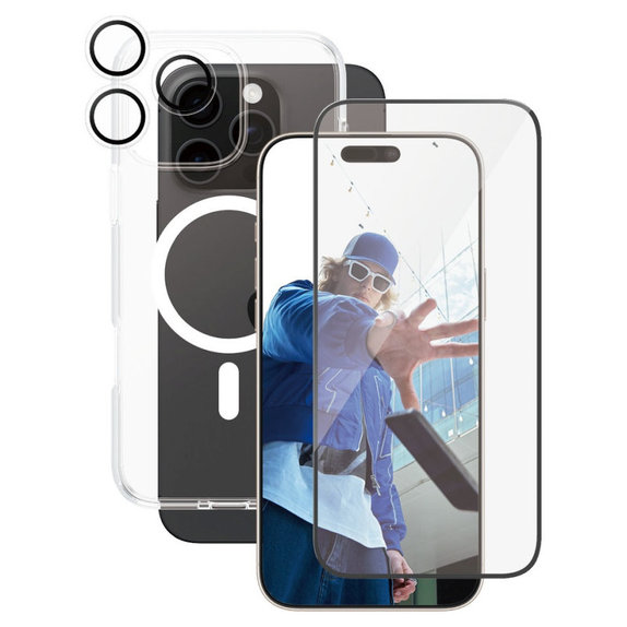 Bundle Hoops + UWF edzett üveg + Urban Combat tok iPhone 16 Pro Max készülékhez, CARE